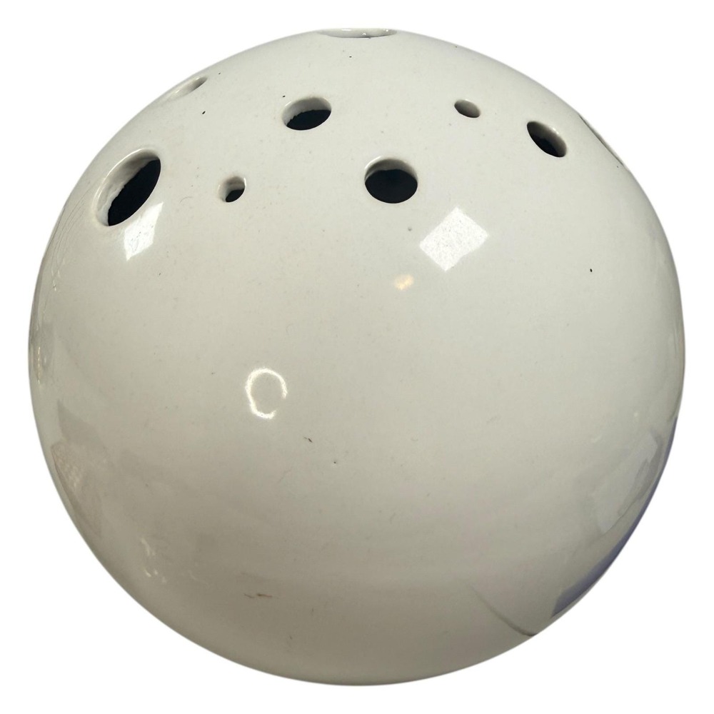 VTG 1970s Michael Lax Flower Frog Vase Hyalyn Hi Line White Ceramic Sphere Orb‎